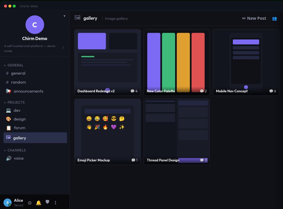 Chirm Gallery channel